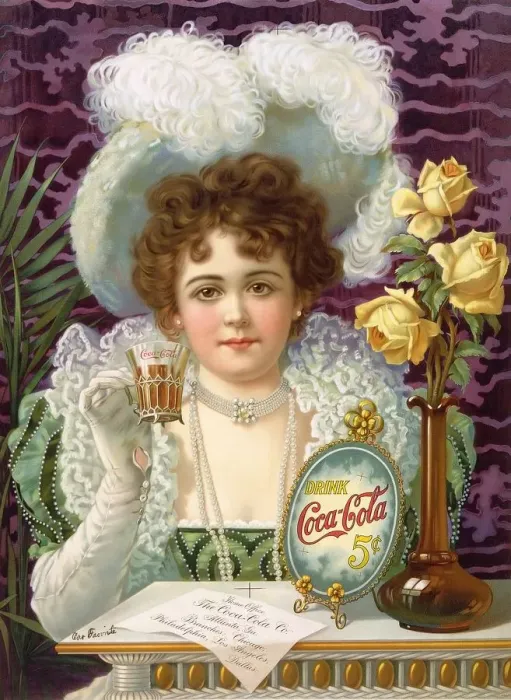 Framed Print : Coca-Cola 1890s USA iws womens hats Framed Print : Coca-Cola 1890s USA iws womens hats