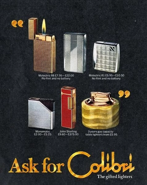 Colibri 1970s UK lighters
