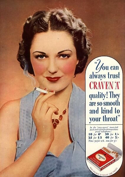Craven A 1930s UK cigarettes smoking