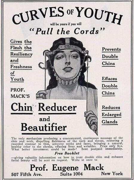 Curves of Youth 1890s UK humour inventions chin reducer skin care antiageing ageing