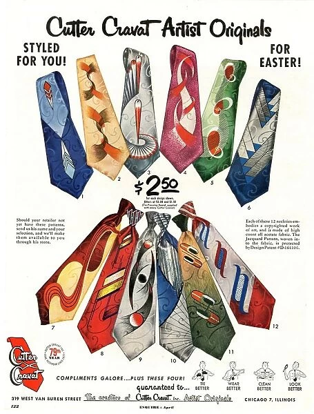 Cutter Cravat 1950s USA mens ties