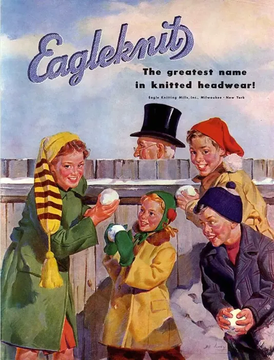 Framed Print : Eagleknit 1950s USA mcitnt childrens hats Eagle Knit snowballs Knitting Mills childrens Framed Print : Eagleknit 1950s USA mcitnt childrens hats Eagle Knit snowballs Knitting Mills childrens