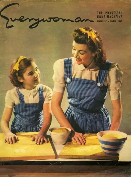 Framed Print : Everywoman 1943 1940s UK mothers and daughters housewives housewife homemakers baking Framed Print : Everywoman 1943 1940s UK mothers and daughters housewives housewife homemakers baking