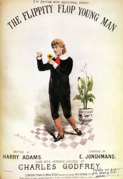 Framed Print : The Flippity Flop Young Man 1882 1880s UK fey camp men gay Framed Print : The Flippity Flop Young Man 1882 1880s UK fey camp men gay