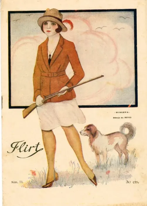 Framed Print : Flirt 1920s france cc magazines hunting dogs guns rifles Framed Print : Flirt 1920s france cc magazines hunting dogs guns rifles