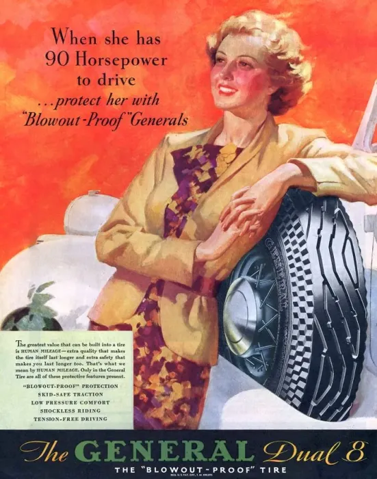 Framed Print : General 1930s USA tyres womens Framed Print : General 1930s USA tyres womens