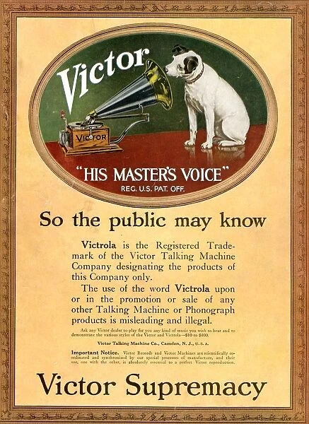 HMV Victor 1920s UK cc nipper dogs logos his masters voice masterAs