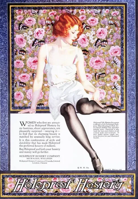 Framed Print : Holeproof Hosiery 1920s USA womens stockings nylons Framed Print : Holeproof Hosiery 1920s USA womens stockings nylons
