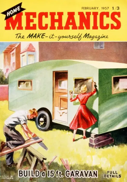 Framed Print : Home Mechanics 1950s UK holidays diy caravans magazines do it yourself Framed Print : Home Mechanics 1950s UK holidays diy caravans magazines do it yourself