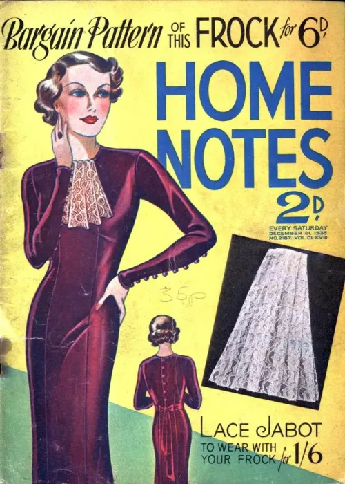 Framed Print : Home Notes 1940s UK women at war womens dresses dressmaking magazines