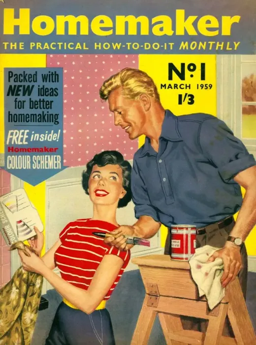Framed Print : Homemaker 1959 1950s UK first issue DIY decorating Framed Print : Homemaker 1959 1950s UK first issue DIY decorating