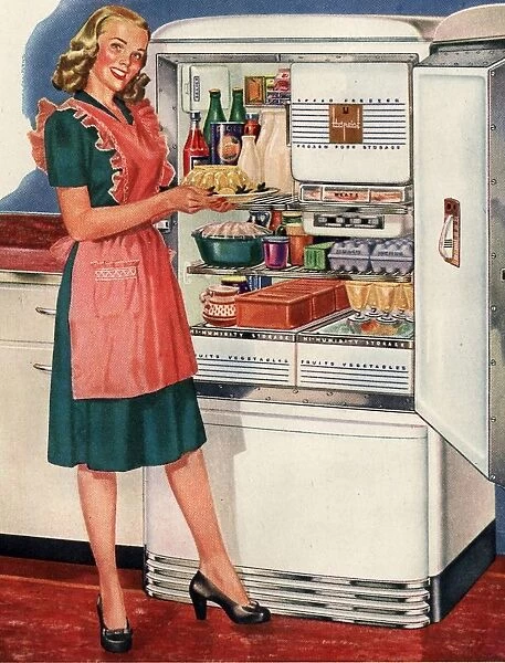 Hotpoint 1940s USA kitchens fridges housewife housewives cooking woman women in kitchen