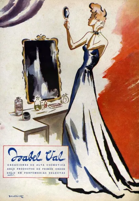 Framed Print : Isabel Val 1942 1940s Spain cc mirrors vanity dressing tables beauty