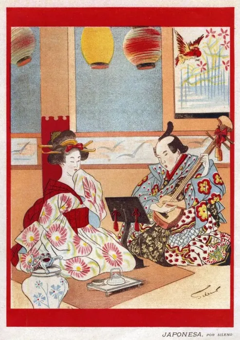 Framed Print : Japanese Music scene 1898 1890s Japan cc japanese tea instruments musical Framed Print : Japanese Music scene 1898 1890s Japan cc japanese tea instruments musical