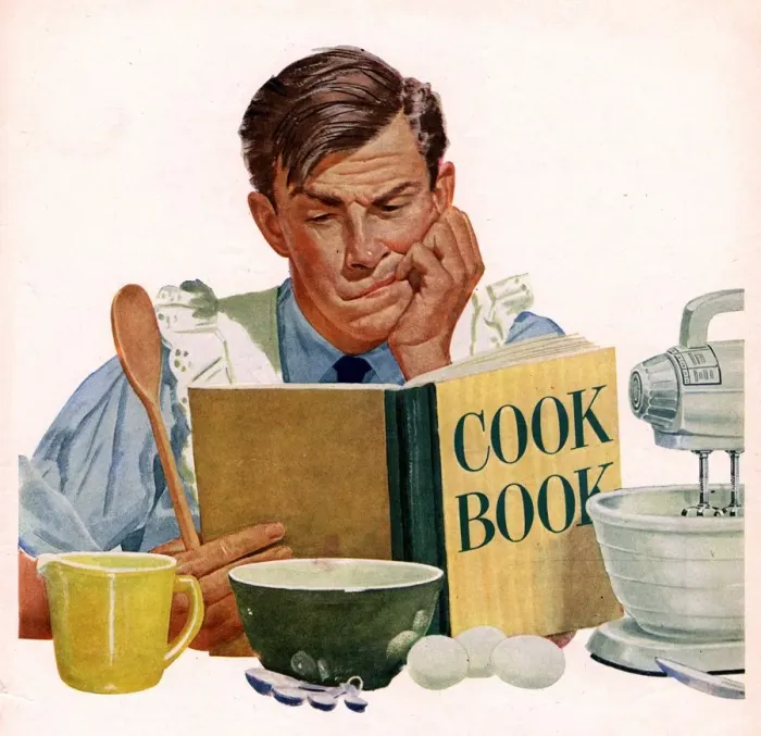 Framed Print : Jello 1950s USA cooking recipes cookery books jell-o jelly househusbands man men Framed Print : Jello 1950s USA cooking recipes cookery books jell-o jelly househusbands man men