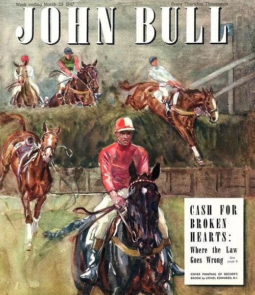 John Bull 1947 1940s UK riding horses horse racing magazines
