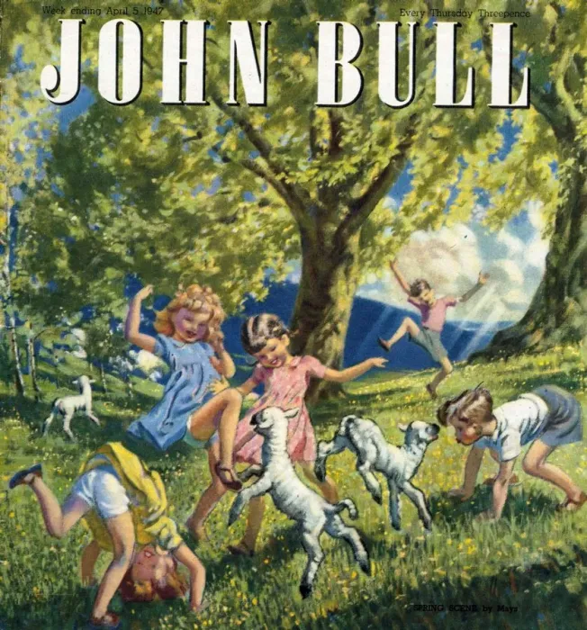 Framed Print : John Bull 1947 1940s UK spring lambs magazines springtime Framed Print : John Bull 1947 1940s UK spring lambs magazines springtime