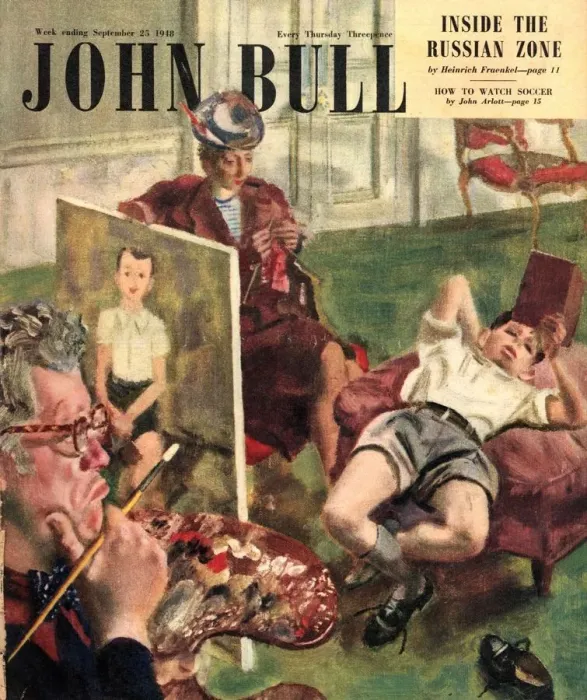 Framed Print : John Bull 1948 1940s UK artists painters magazines Framed Print : John Bull 1948 1940s UK artists painters magazines