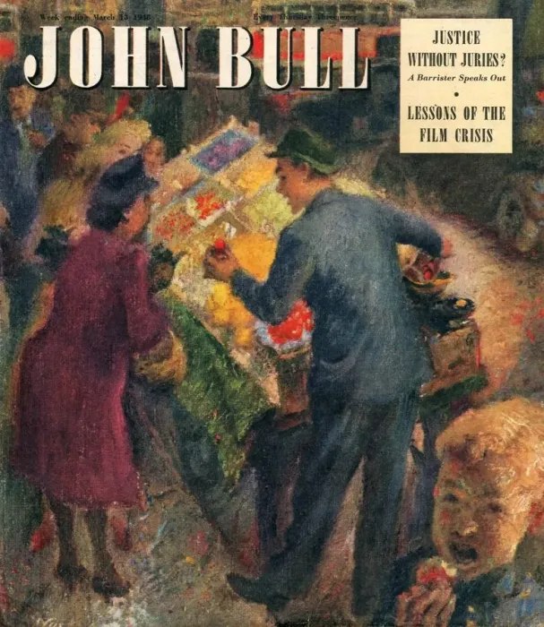 Framed Print : John Bull 1948 1940s UK markets shopping grocers magazines family greengrocers Framed Print : John Bull 1948 1940s UK markets shopping grocers magazines family greengrocers
