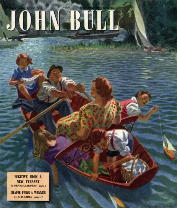 Framed Print : John Bull 1948 1940s UK rowing boats the on rivers magazines Framed Print : John Bull 1948 1940s UK rowing boats the on rivers magazines