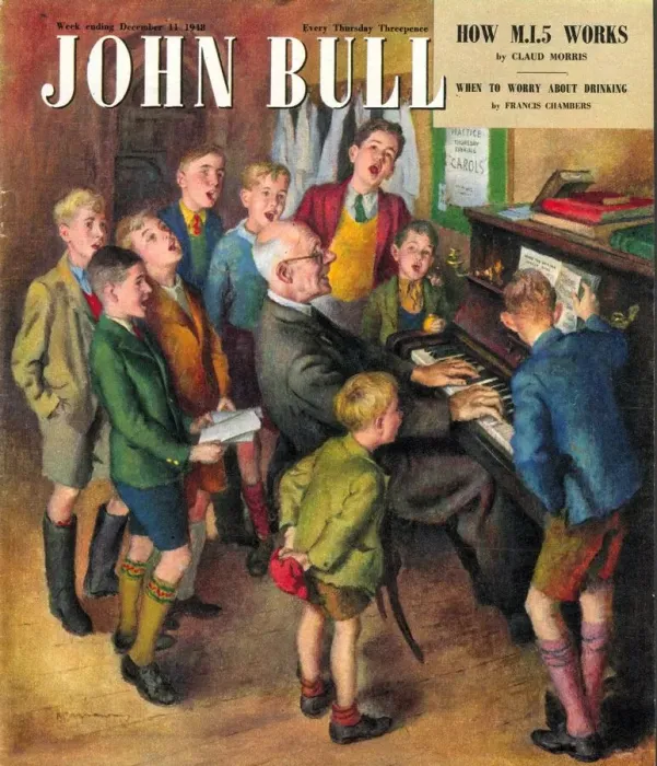 Framed Print : John Bull 1948 1940s UK school concerts singing pianos teachers lessons magazines
