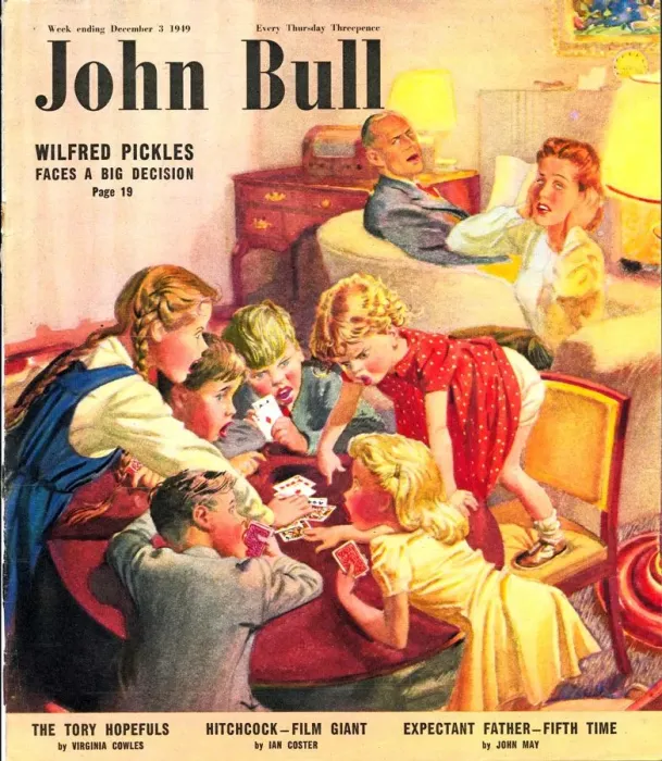 Framed Print : John Bull 1949 1940s UK games fighting arguing snap cards playing siblingss arguments Framed Print : John Bull 1949 1940s UK games fighting arguing snap cards playing siblingss arguments