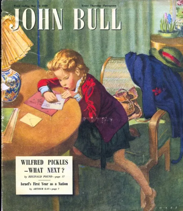 Framed Print : John Bull 1949 1940s UK homework thank you letters writing magazines Framed Print : John Bull 1949 1940s UK homework thank you letters writing magazines