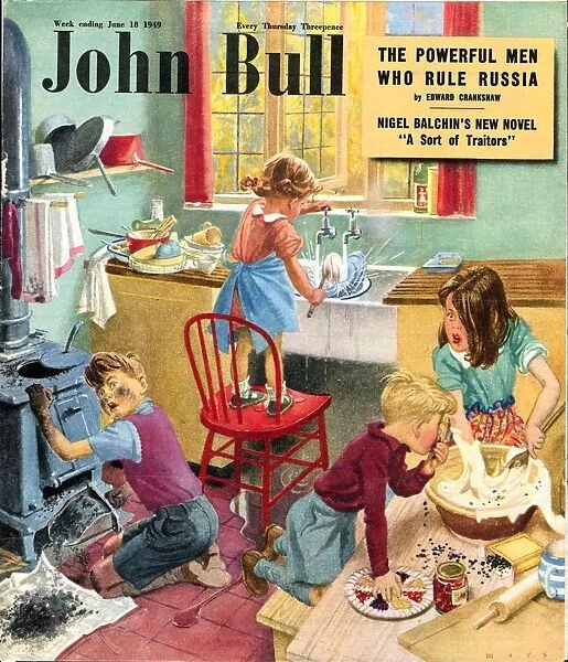 John Bull 1949 1940s UK kitchens disasters cooking siblings magazines