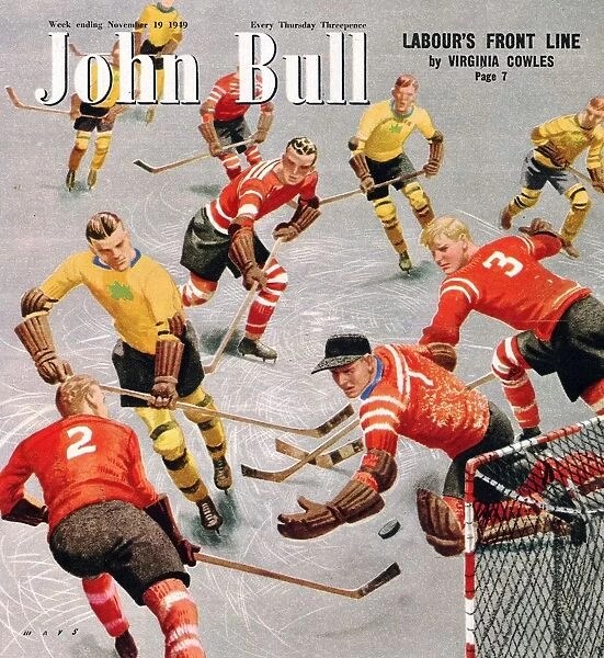 John Bull 1949 1940s UK snow ice hockey winter seasons magazines