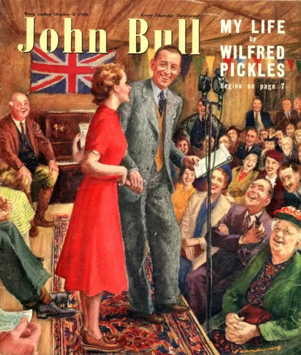 Framed Print : John Bull 1949 1940s UK wifred pickles radio programmes magazines microphones Framed Print : John Bull 1949 1940s UK wifred pickles radio programmes magazines microphones