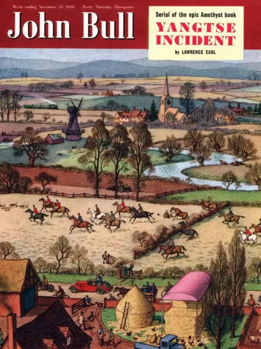 Framed Print : John Bull 1950 1950s UK fox hunting horses magazines fox-hunting Framed Print : John Bull 1950 1950s UK fox hunting horses magazines fox-hunting