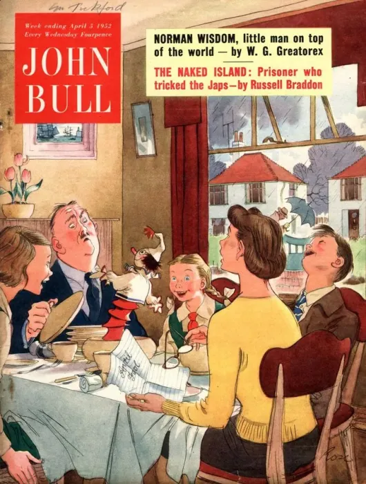Framed Print : John Bull 1950s UK april fools day jack in the box magazines Framed Print : John Bull 1950s UK april fools day jack in the box magazines