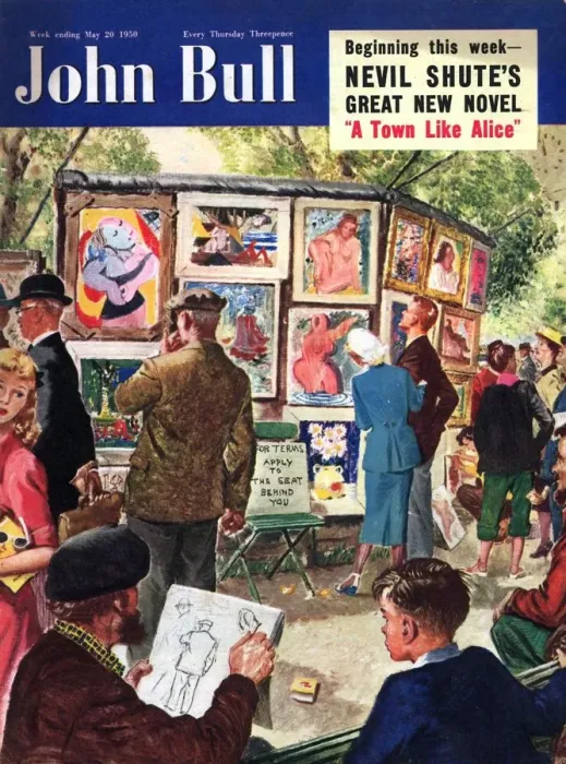 Framed Print : John Bull 1950s UK artists london paintings magazines Framed Print : John Bull 1950s UK artists london paintings magazines