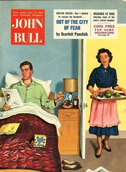 John Bull 1950s UK breakfast in bed fatherAs day housewives housewife beds husbands