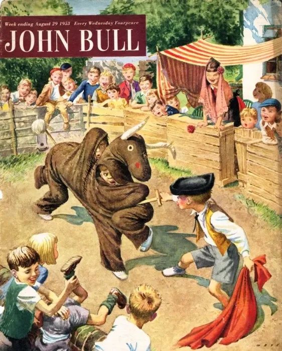 Framed Print : John Bull 1950s UK bullfights bull fights fighting bull-fights bull-fighting fancy Framed Print : John Bull 1950s UK bullfights bull fights fighting bull-fights bull-fighting fancy