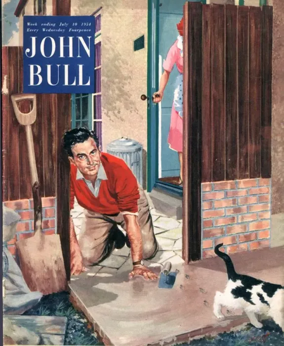 Framed Print : John Bull 1950s UK cats diy decorating magazines pets do it yourself