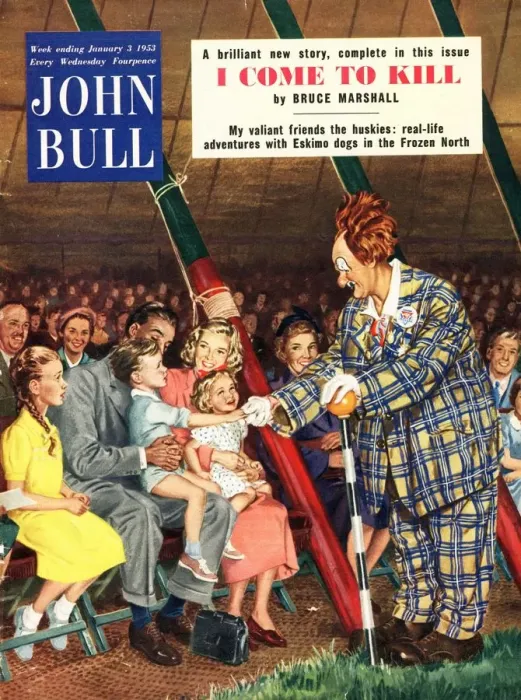 Framed Print : John Bull 1950s UK clowns magazines Framed Print : John Bull 1950s UK clowns magazines