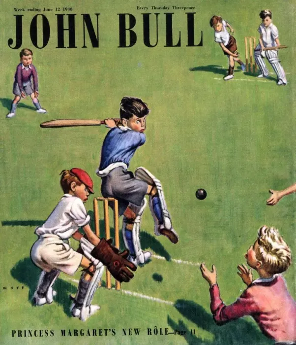 Framed Print : John Bull 1950s UK cricket magazines