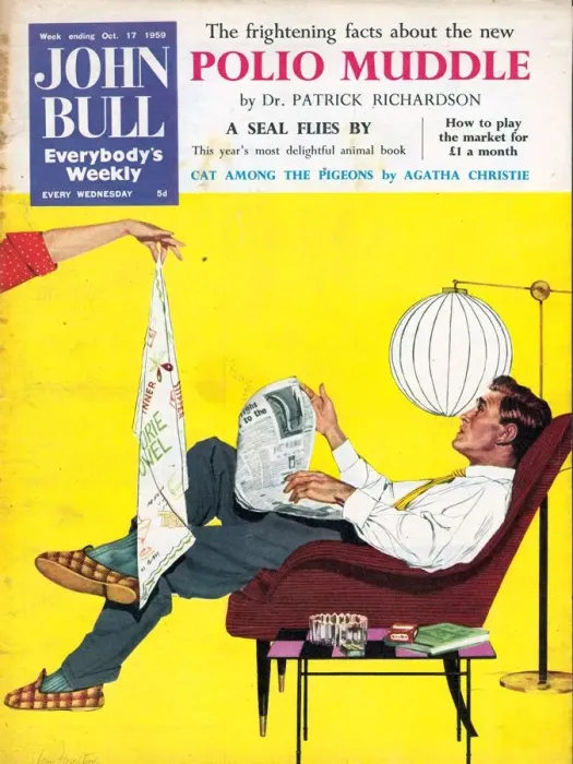 Framed Print : John Bull 1950s UK dish washing magazines man men kitchens Framed Print : John Bull 1950s UK dish washing magazines man men kitchens