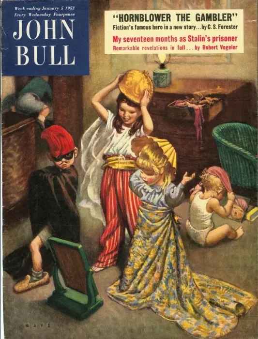 Framed Print : John Bull 1950s UK dressing up fancy dress games magazines