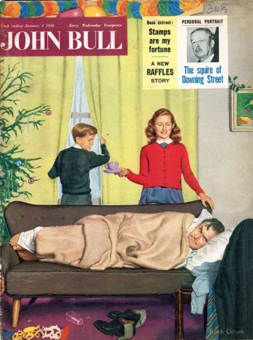 Framed Print : John Bull 1950s UK hangovers sleep magazines family sleeping Framed Print : John Bull 1950s UK hangovers sleep magazines family sleeping