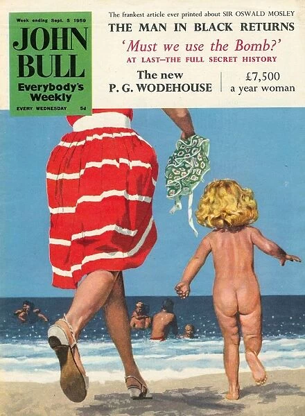 John Bull 1950s UK holidays beaches seaside sea swimmings toddlers seaside magazines