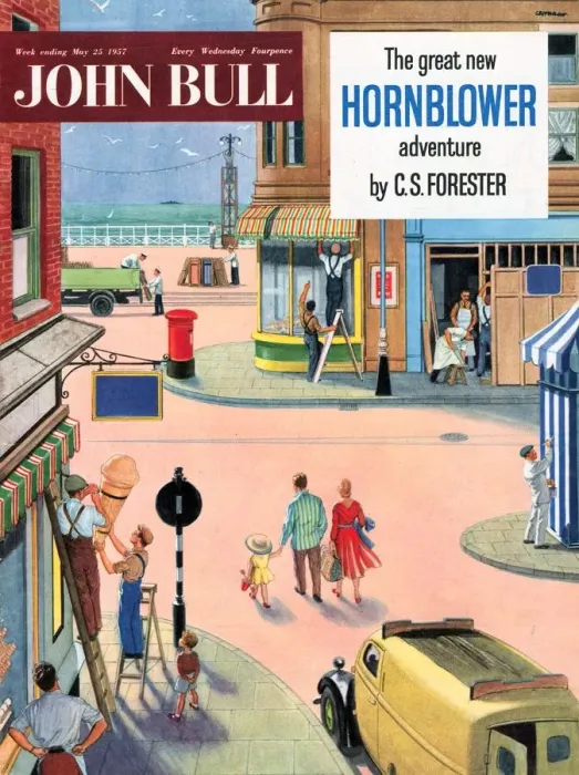Framed Print : John Bull 1950s UK holidays handymen repairing seaside magazines repairs mending Framed Print : John Bull 1950s UK holidays handymen repairing seaside magazines repairs mending