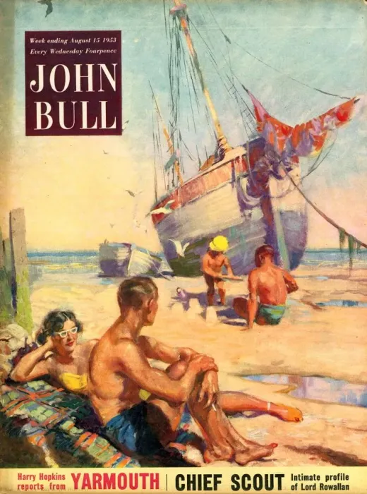 Framed Print : John Bull 1950s UK holidays nautical boats beaches seaside sea couples magazines Framed Print : John Bull 1950s UK holidays nautical boats beaches seaside sea couples magazines