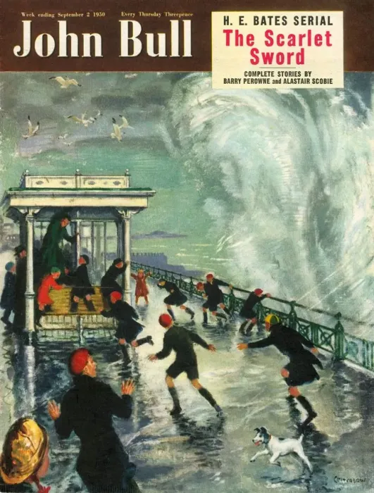 Framed Print : John Bull 1950s UK holidays seasons storms piers seaside magazines Framed Print : John Bull 1950s UK holidays seasons storms piers seaside magazines