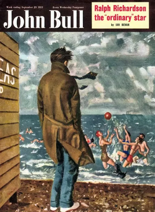 Framed Print : John Bull 1950s UK holidays seasons weather windy beaches seaside sea balls winter