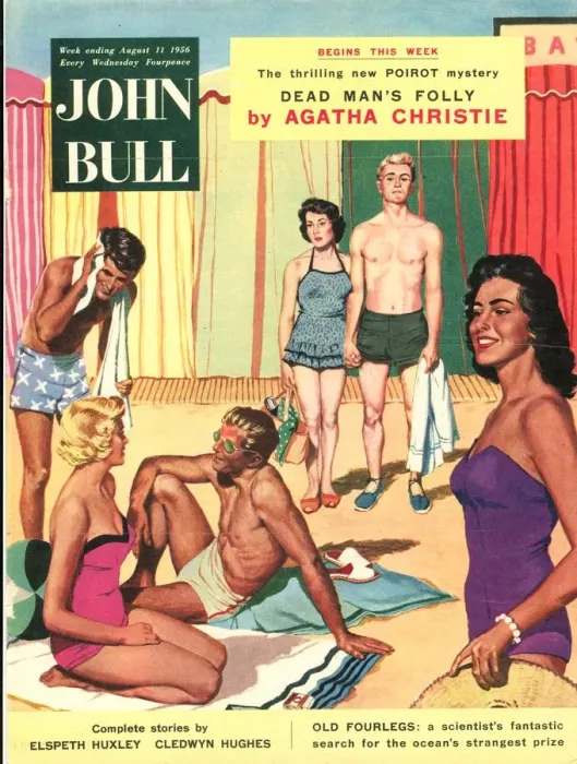 Framed Print : John Bull 1950s UK holidays suntans sunburn tans beaches seaside seaside magazines