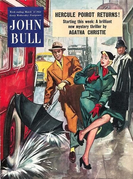 John Bull 1950s UK love chivalry manners puddles magazines raining courteous courtesy