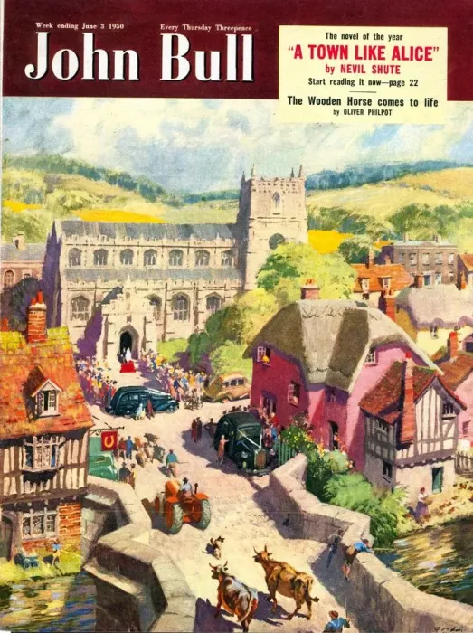 Framed Print : John Bull 1950s UK love marriages weddings churches villages countryside magazines