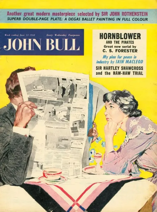Framed Print : John Bull 1950s UK marriages reading newspapers magazines Framed Print : John Bull 1950s UK marriages reading newspapers magazines